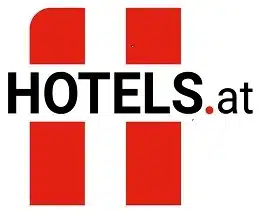 Hotels.at Logo in rot und weiss